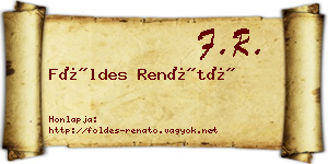 Földes Renátó névjegykártya